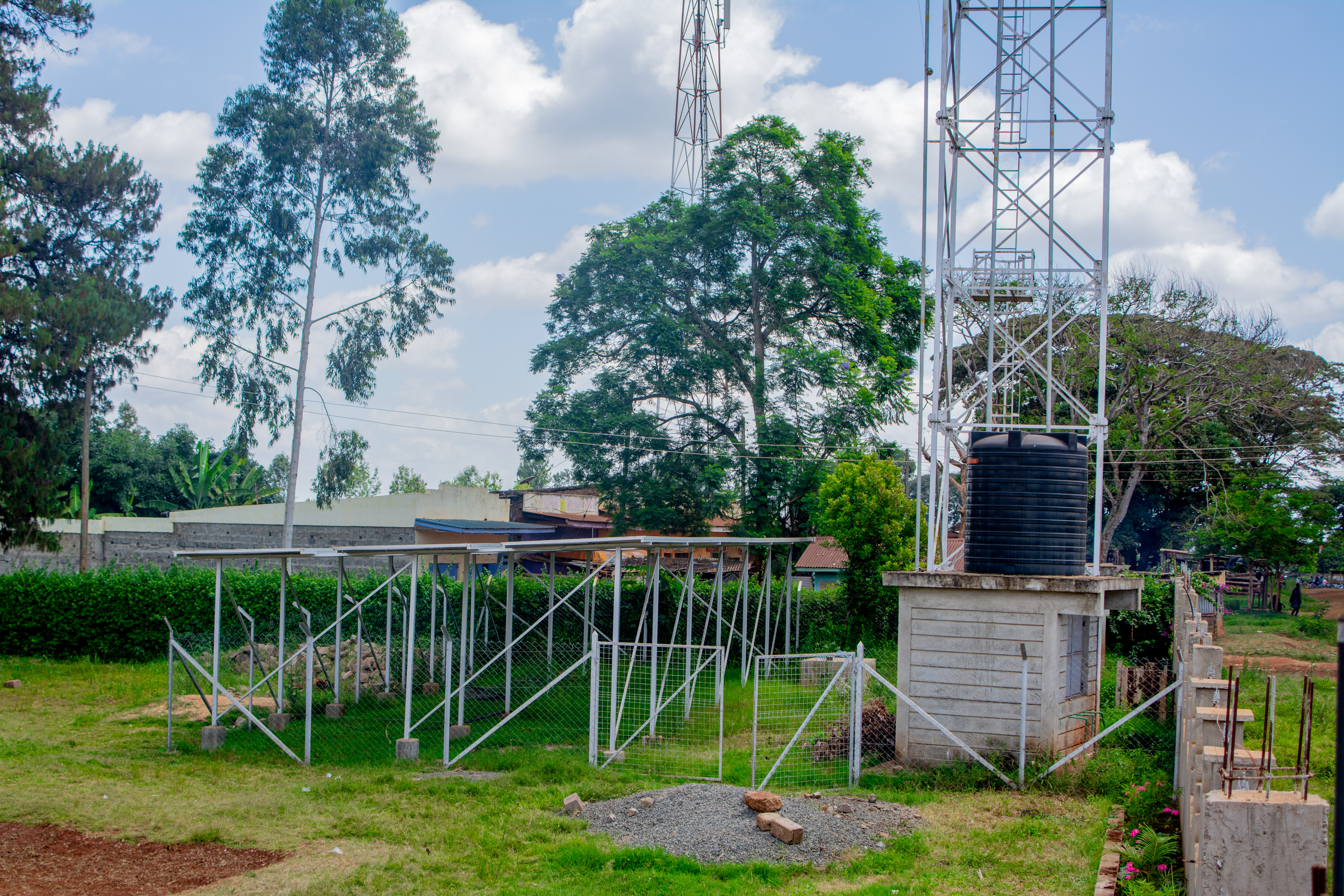 Elevated water tower installation — Kenya